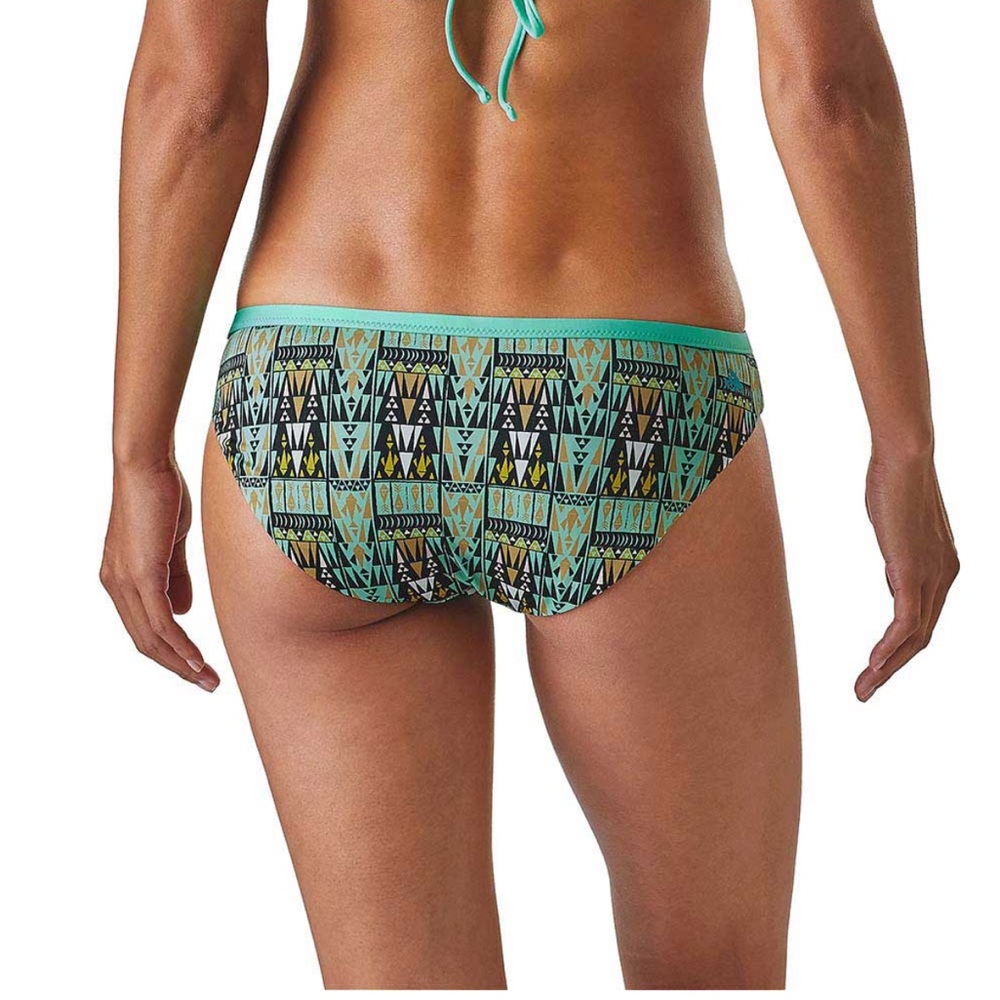 Patagonia Teal & Black Tribal Print Bikini Bottom